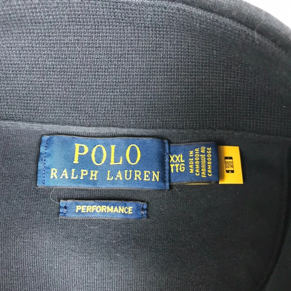 Polo Ralph Lauren Performance Pullover Mens 2XL Navy 1/4 Snap Red Pony Sweater